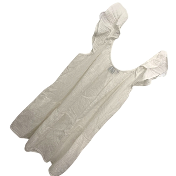 GAP 'New White' Crinkle Gauze Mini Dress Airy Flutter Sleeve Pockets Size XL NWT - Picture 6 of 14